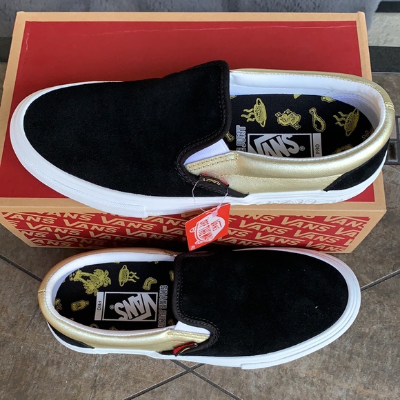 VANS SLIP ON PRO SHAKE JUNT BLACK/GOLD MENS - Picture 7 of 16